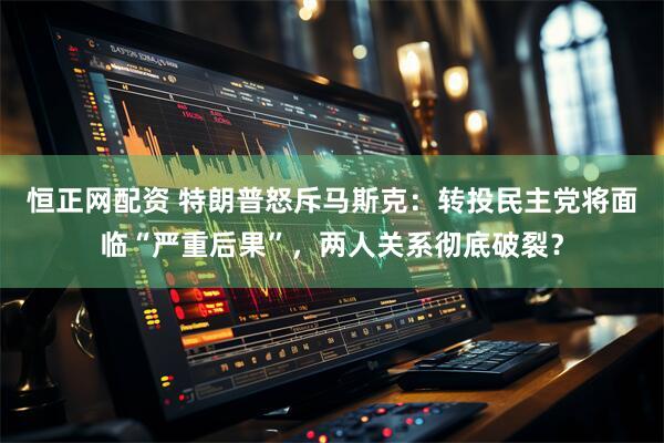 恒正网配资 特朗普怒斥马斯克：转投民主党将面临“严重后果”，两人关系彻底破裂？