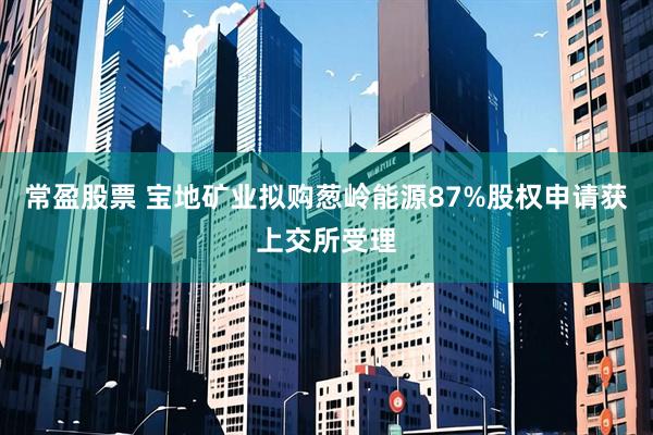 常盈股票 宝地矿业拟购葱岭能源87%股权申请获上交所受理