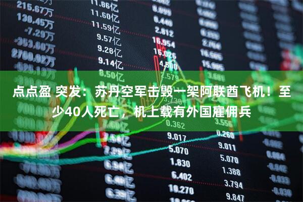 点点盈 突发：苏丹空军击毁一架阿联酋飞机！至少40人死亡，机上载有外国雇佣兵