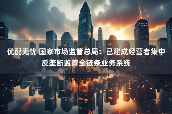 优配无忧 国家市场监管总局：已建成经营者集中反垄断监管全链条业务系统